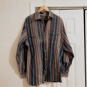 Multicolor western style striped button up shirt
100% cotton